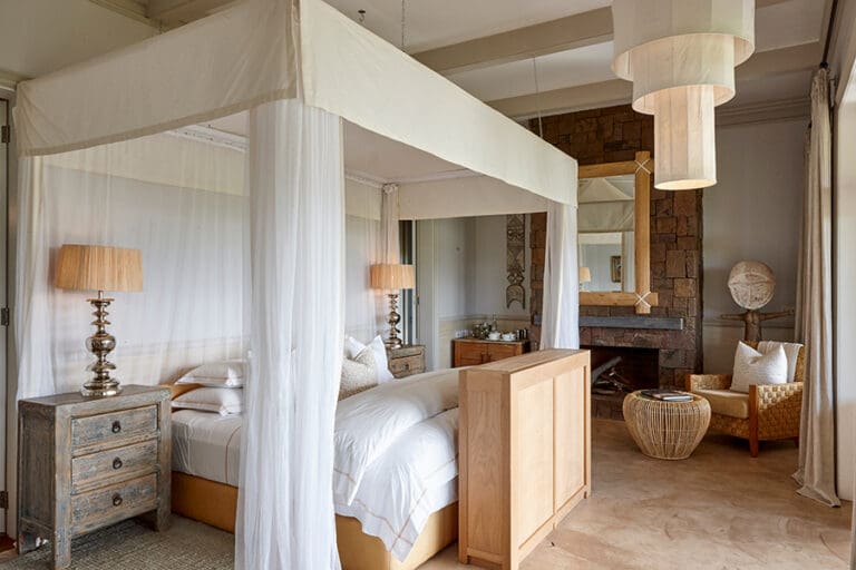 Large and comfortable bed for a pleasant nights sleep.