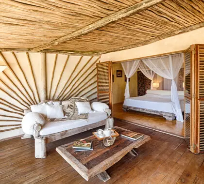 Dormitorio y sala de estar