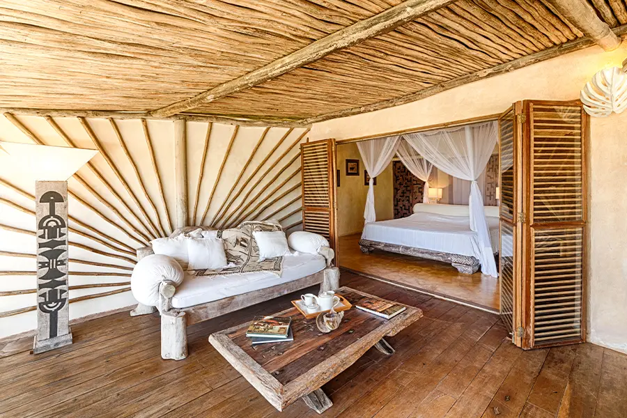 Bedroom and living area