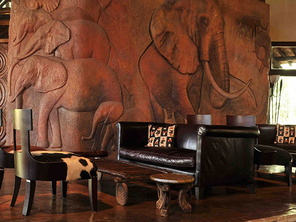 Ol Tukai Lodge is beautifully decorated with contemporary African art and furniture.