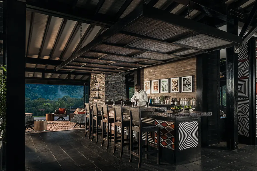 Socialise with fellow travellers and share trekking stories in the lodge’s patio bar.