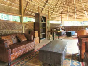 Relax in the lodge’s secluded lounge area with a good book from the library.