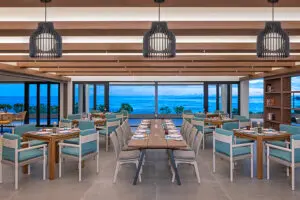 The resort's Pti Bazar restaurant offers superb dining at the water's edge.