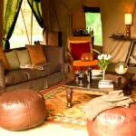 Lounge area at Nairobi Tented Camp.