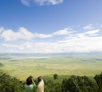 Views of Rift Valley mountains and giant long-dead volcanic craters.