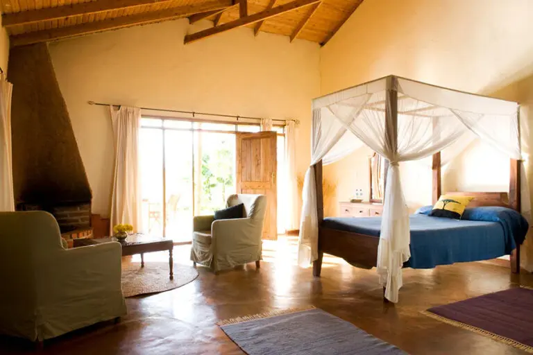 The standard room interior at Ngorongoro Farm House.