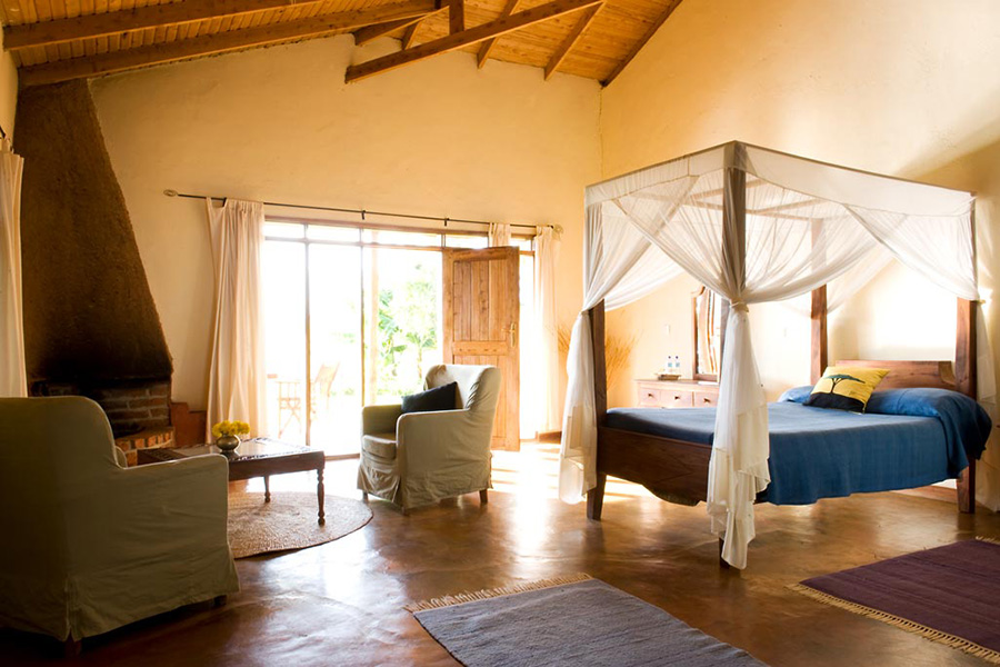 The standard room interior at Ngorongoro Farm House.