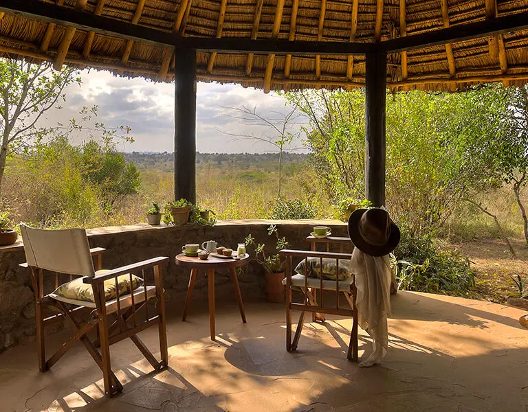 Private veranda of the Tented Cottage. 