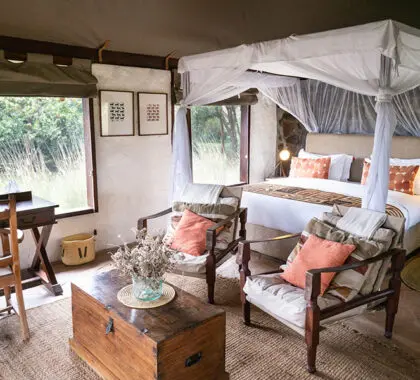 Interior del Tented Cottage. 