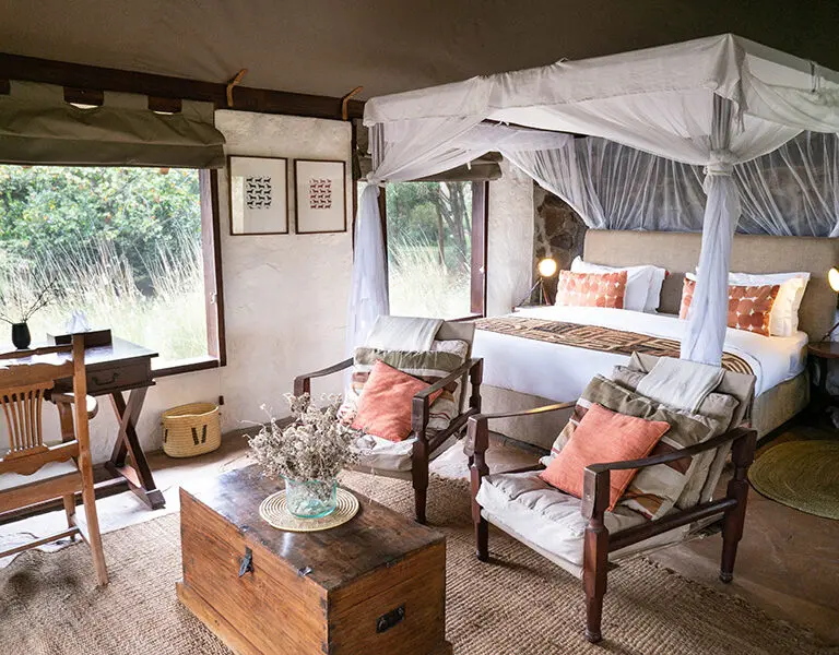 Ololo's Tented Cottage interior. 
