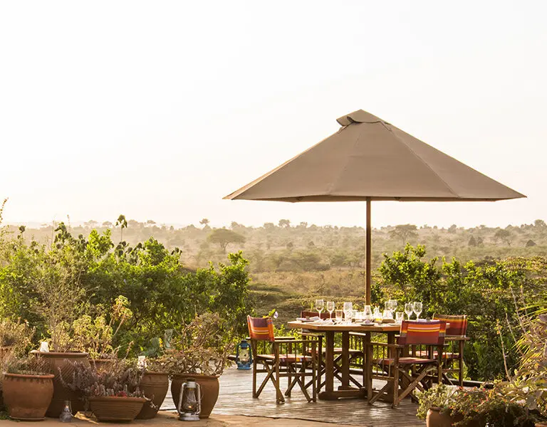 View from the pool deck at Ololo Safari Lodge. 