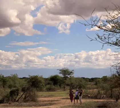 Disfrute de safaris a pie en el campamento Porini Amboseli.