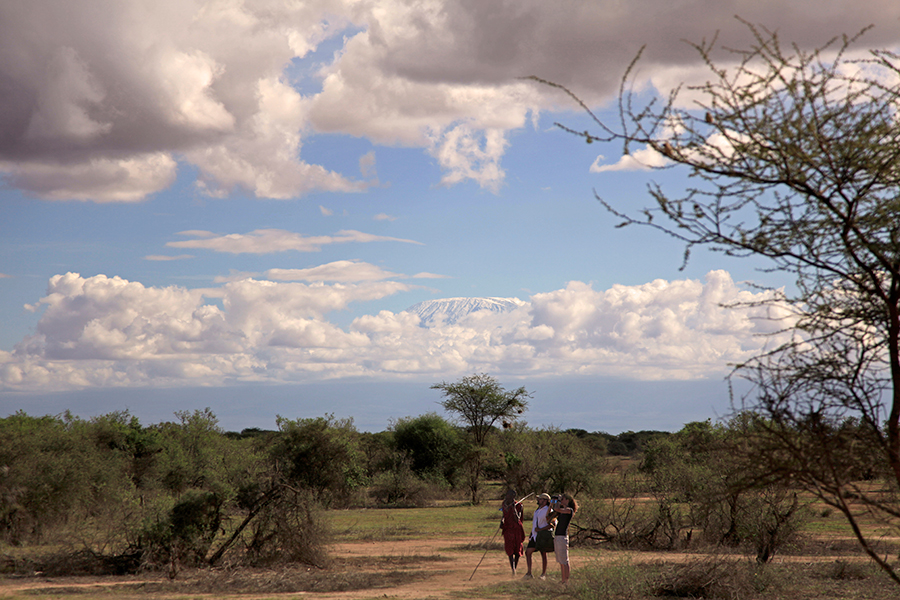 Enjoy walking safaris at Porini Amboseli Camp.