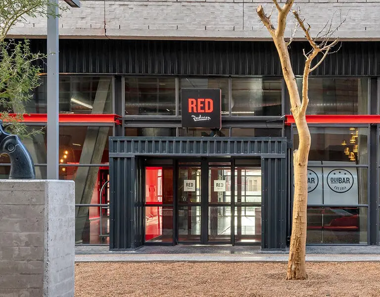 Radisson Red Waterfront entrance.