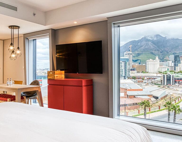 The eclectic rooms are spacious and decorated in street art themes.