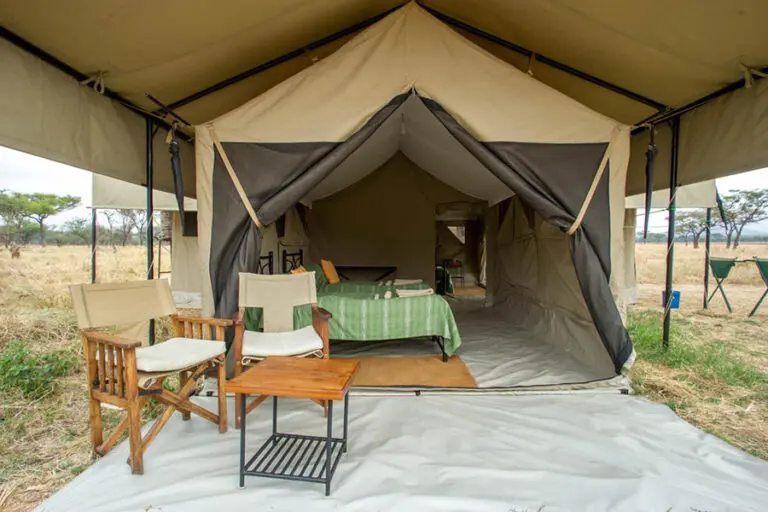 Serengeti Kati Kati Camp tent interior.