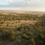 Aerial view of the Lamai landscape.
