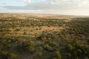 Aerial view of the Lamai landscape.