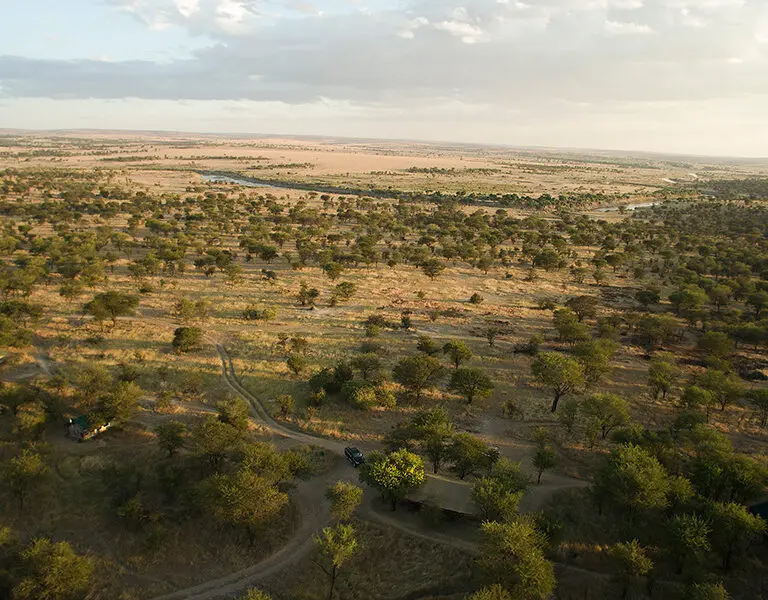 Aerial view of the Lamai landscape.