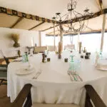 Elegant dining settings.