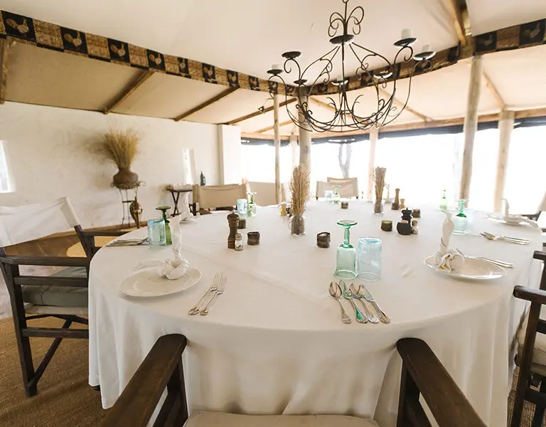 Elegant dining settings.