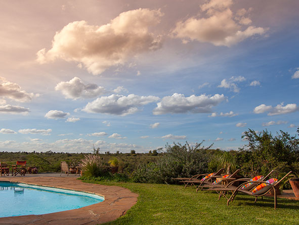 Enjoy uninterrupted views of Nairobi National Park from the comfort your sun lounger.