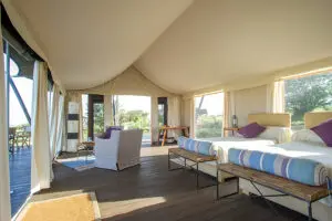 Family tent interior.