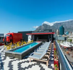 Soak up the sun on the roof that boast 360 views of Vape Town.