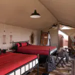 Each tented suite is uniquely decorated in a tasteful fusion of Maasai, Arabic and Hemingway safari styles.