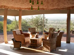 Unwind in the communal lounge tent and gaze out over the surrounding Maasai steppe.
