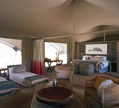 Sleep soundly, in the large spacious tented accommodation - perfect for families.