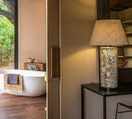Qorokwe's tented suites are elegant and equipped with en suite bathrooms.