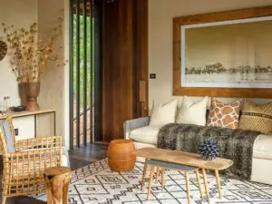The camp features elegant, earthy designs and modern comforts.