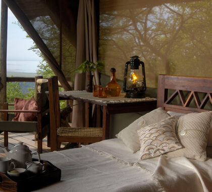 Comfortable bedrooms at Kirurumu Manyara Lodge.