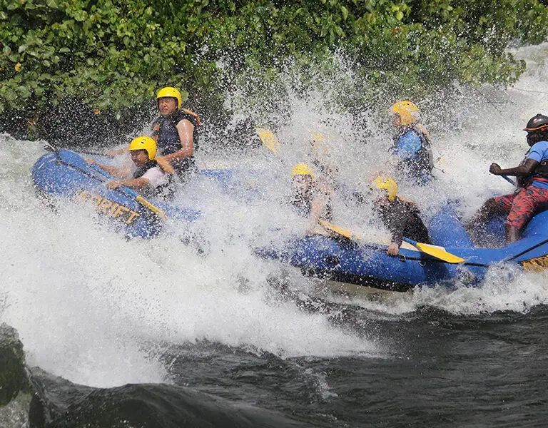 White water rafting with grade4 and 5 rapids.