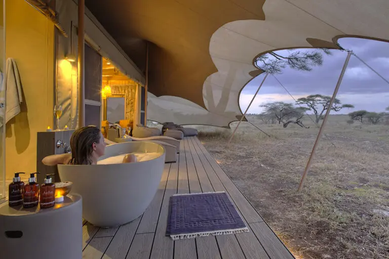 Namiri Plains tent deck.
