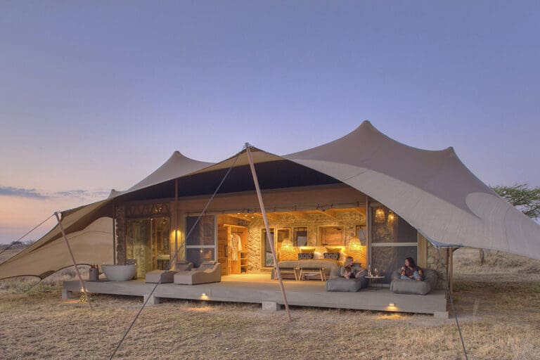 Tented Suites at dusk | Namiri Plains