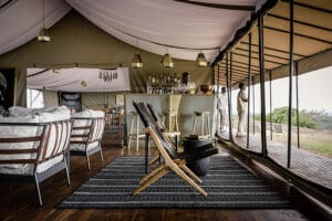 El campamento Kichakani Serengeti está diseñado para tener un impacto mínimo en el medio ambiente.