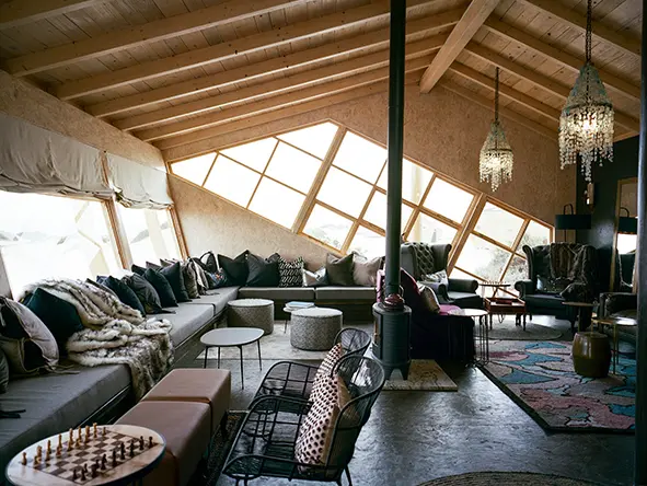 The uniquely designed main lounge and restaurant with wrap-around deck boast uninterrupted views of the tempestuous Atlantic Ocean.