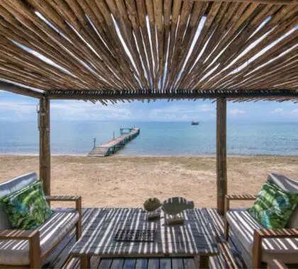 El salón de playa de Mbali Mbali Mahale.