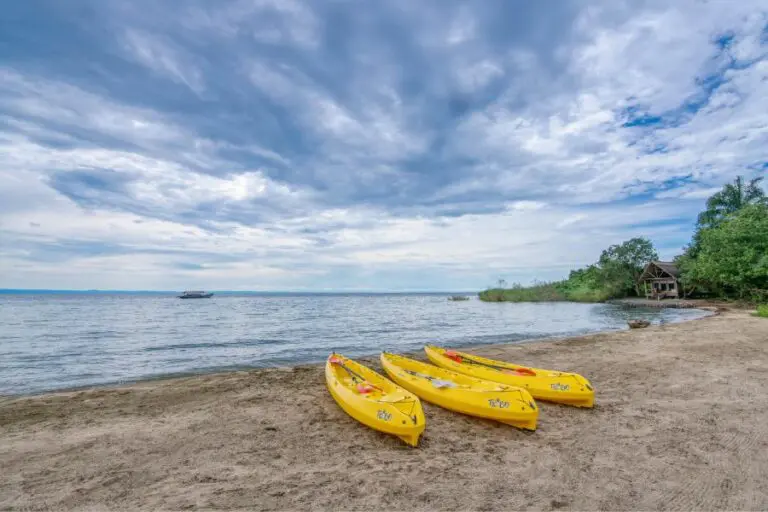 Snorkelling and kayaking is on offer in Lake Tanganyika.