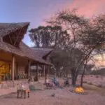 Camp fire at sunset at Saruni Rhino.