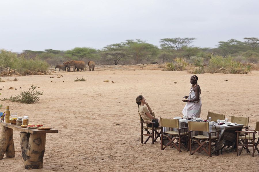 Dine with elephants in view at Saruni Rhino.