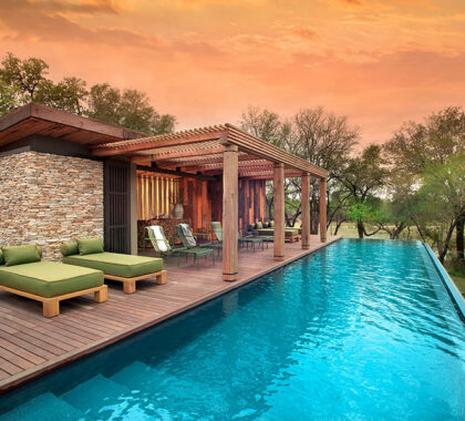 A swimming pool with sensational views.
