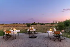 Dîner en plein air. 