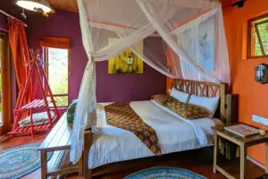 Rooms feature handmade furniture with a unique Euro-African style.