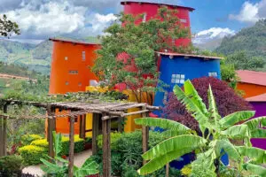 Each chalet flaunts its own identity and colour scheme.