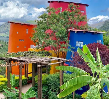 Each chalet flaunts its own identity and colour scheme.