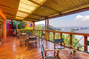 Relax on the deck and take in the lake views.