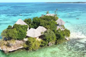 Aerial view of Pongwe Beach Hotel. 